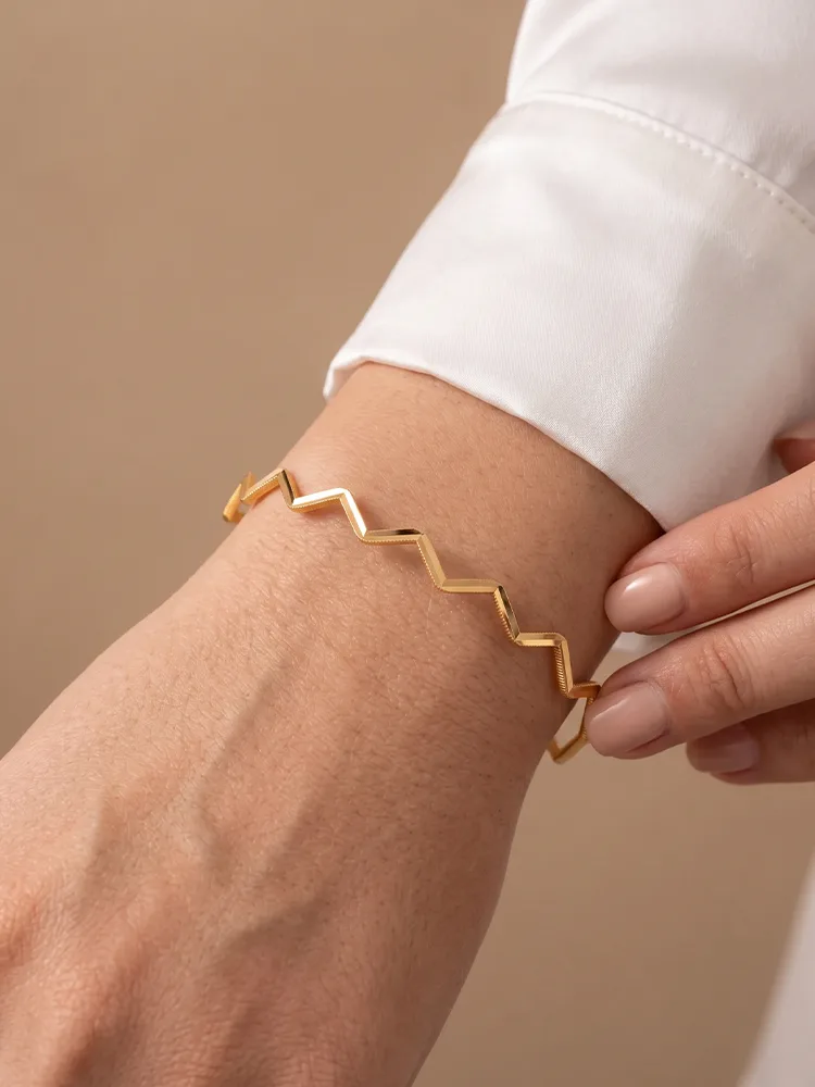 22 Ayar İşçiliksiz Ajda Zigzag Bilezik 10 Gr